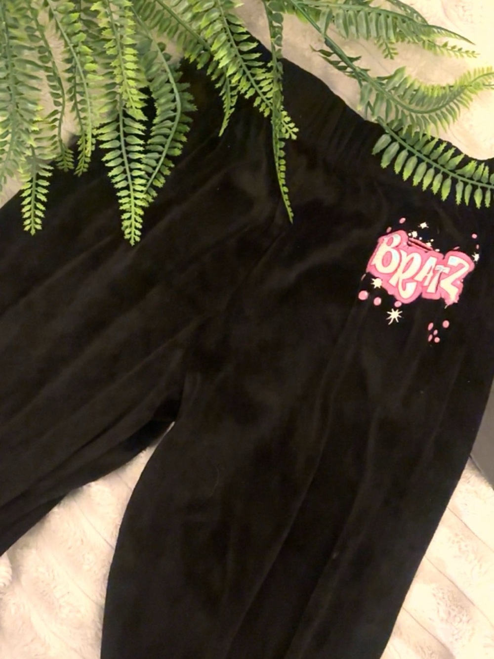 Bratz Black Logo Lounge Pants with Pink Graphic